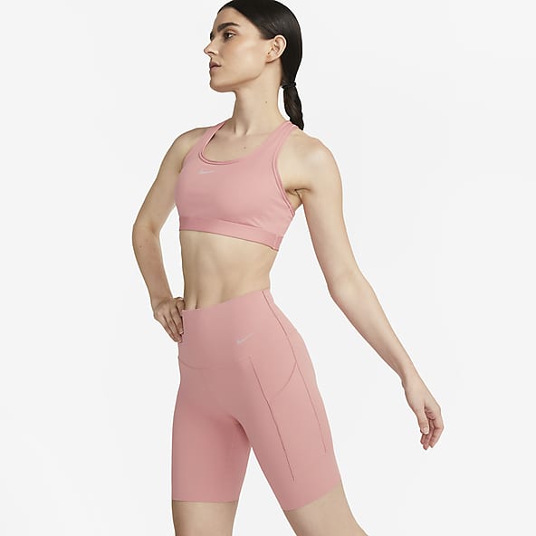 Pink biker shorts nike discount